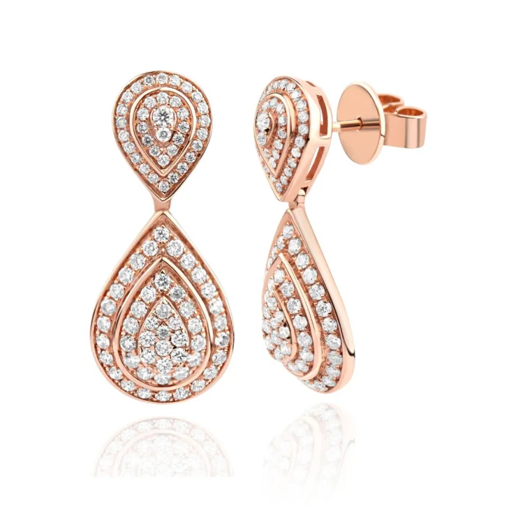 Boucles Excellence Or rose 750/1000 & Diamants