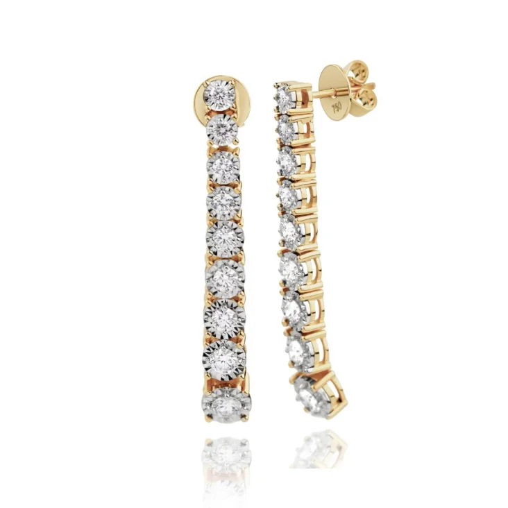 Boucles rivière Excellence Or jaune 750/1000 & Diamants