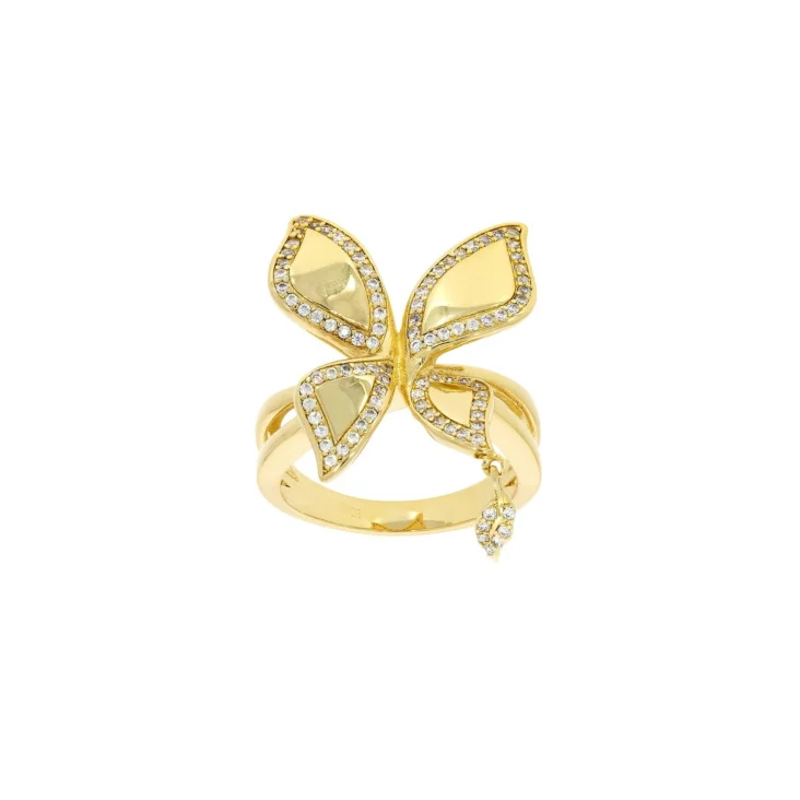 Bague papillon Excellence en plaqué or