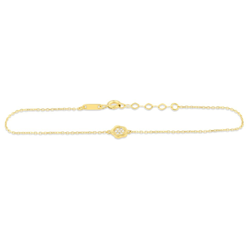 GOURMETTE MARGUERITE EXCELLENCE OR JAUNE 750/1000 & DIAMANTS