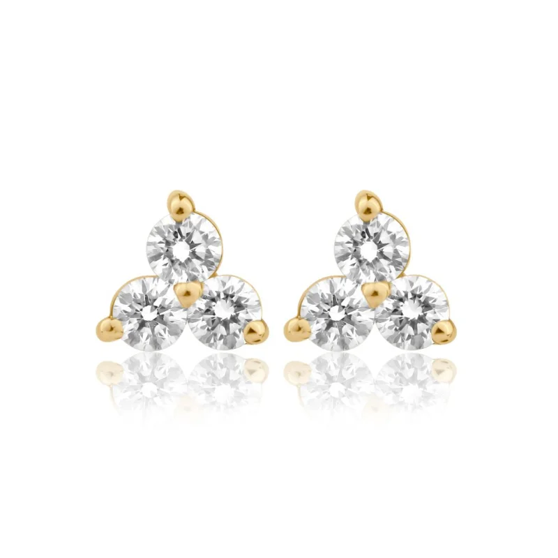 PUCES D'OREILLES TRÈFLE EXCELLENCE OR JAUNE 750/1000 & DIAMANTS PUCES D'OREILLES TRÈFLE EXCELLENCE OR JAUNE 750/1000 & DIAMANTS