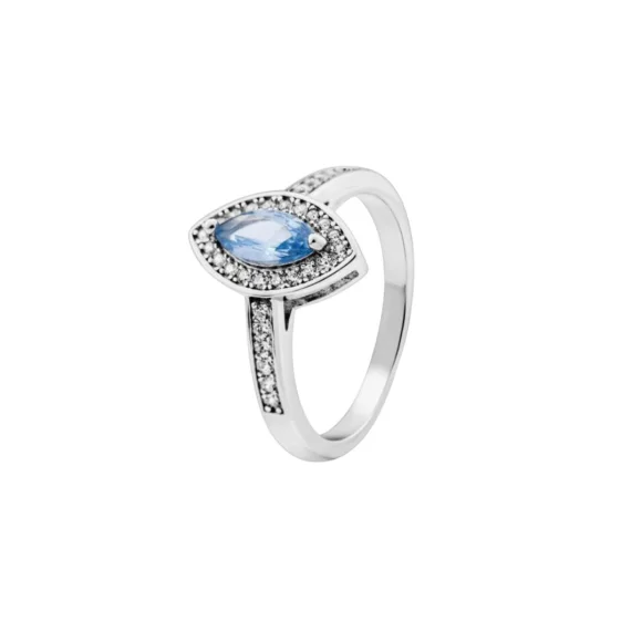 Bague marquise Excellence en Argent 925 Rh & TP