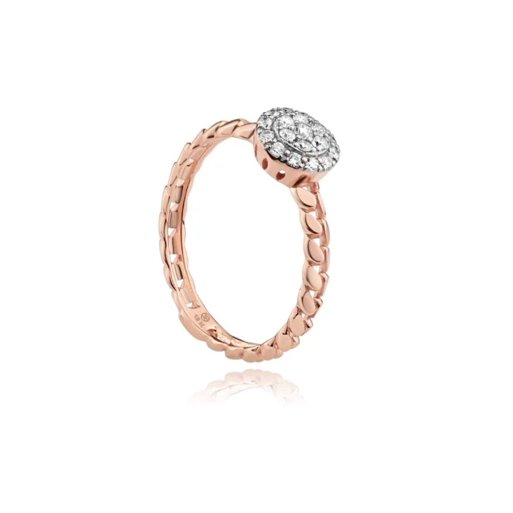 Bague marguerite Excellence Or rose 750/1000 & Diamants 2