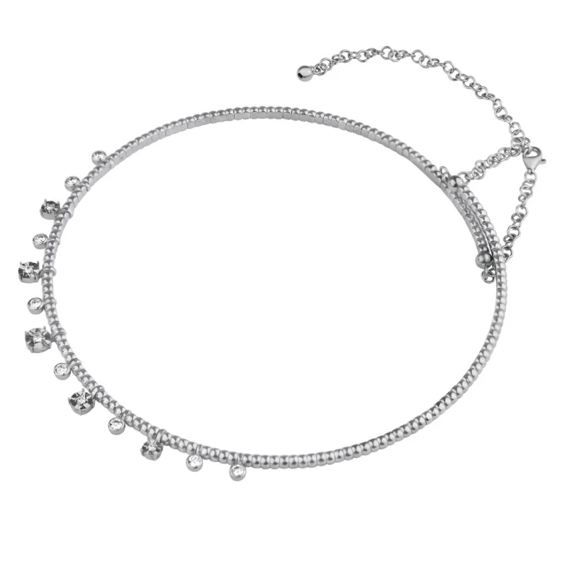 Choker Excellence Or gris 750/1000 & Diamants