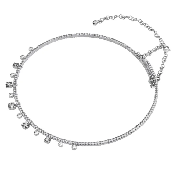 Choker Excellence Or gris 750/1000 & Diamants