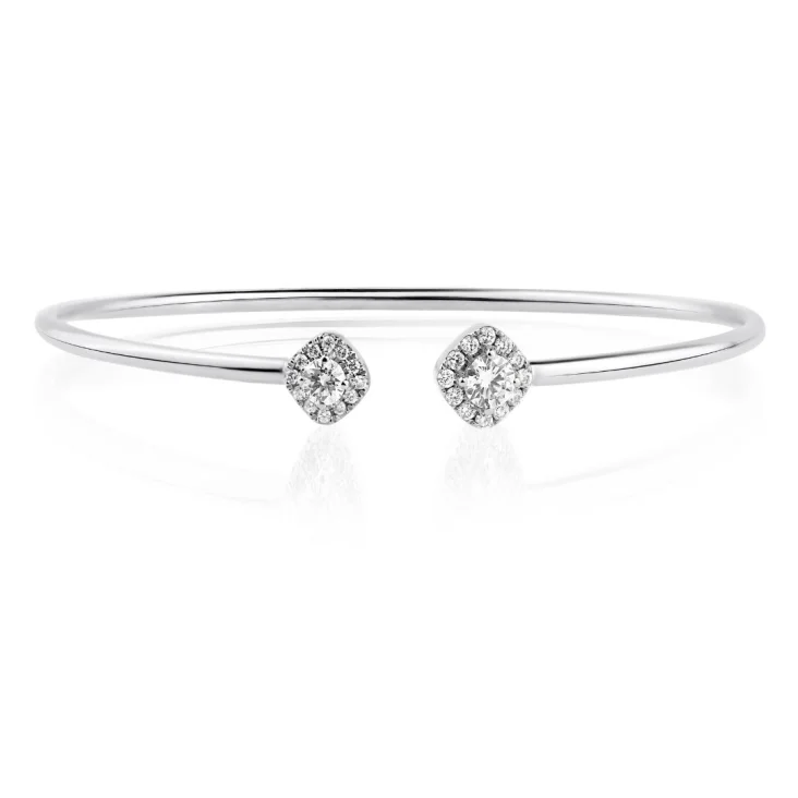 Bracelet Jonc Excellence Or gris 750/1000 & Diamants