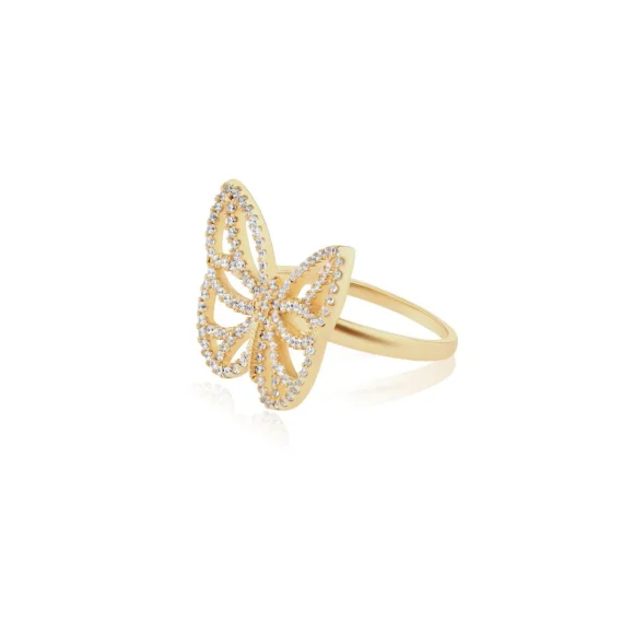 Bague Papillon Excellence Plaqué Or 18K 3Mic