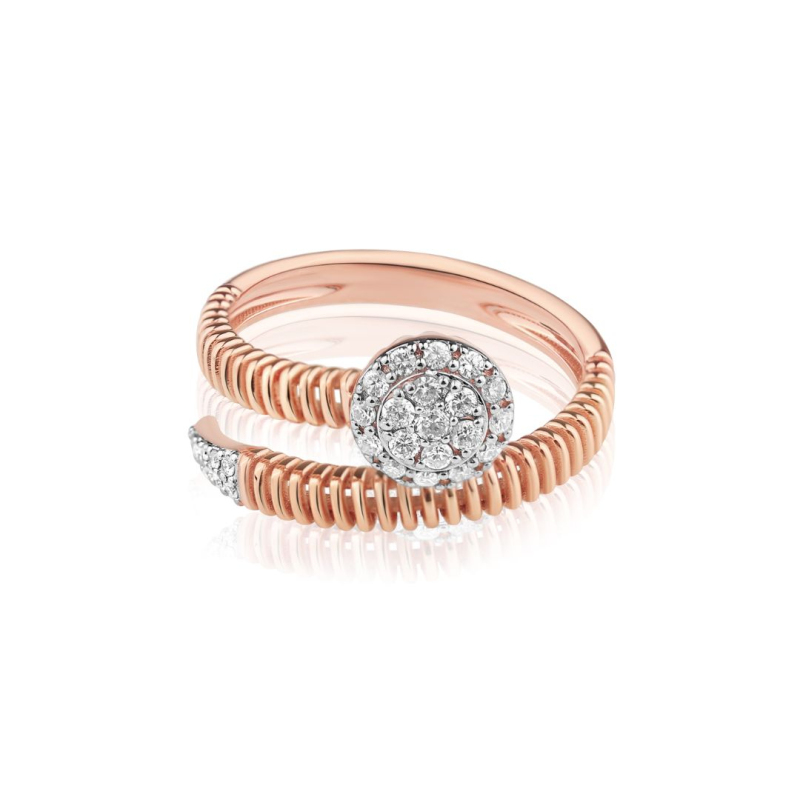 Bague marguerite Excellence Or rose 750/1000 & Diamants