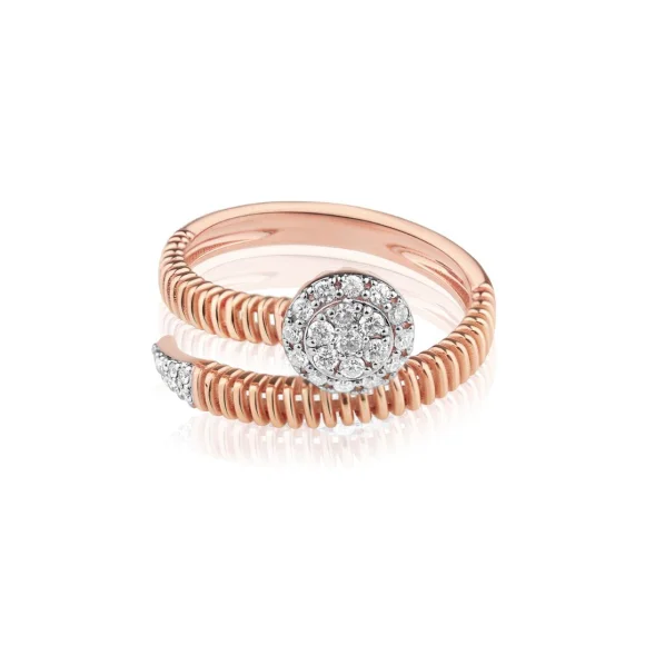 Bague marguerite Excellence Or rose 750/1000 & Diamants