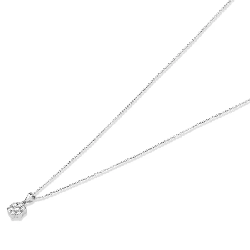 Pendentif marguerite Or gris 750/1000 & Diamants