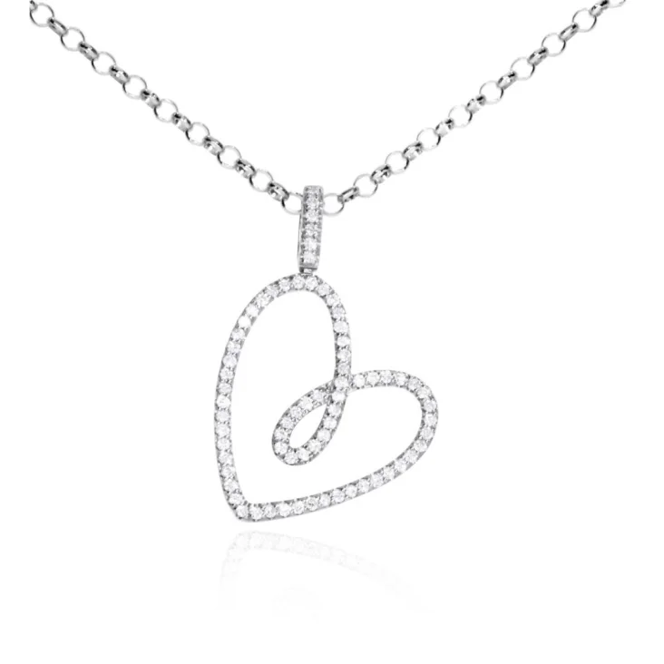 Pendentif Coeur Excellence Or gris 750/1000
