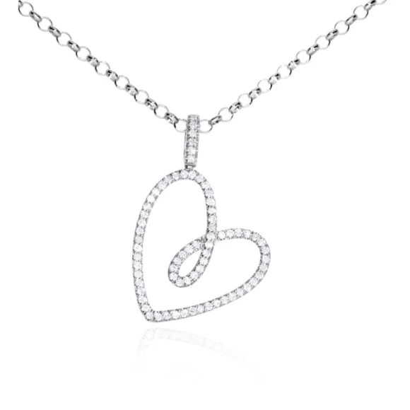 Pendentif Coeur Excellence Or gris 750/1000
