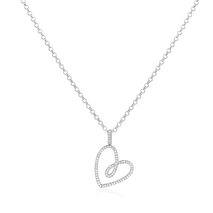 Pendentif Coeur Excellence Or gris 750/1000 2