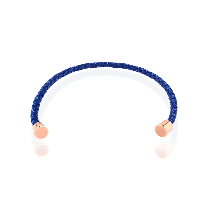 Cuir bleu 4mm Excellence Caméléon Acier 316L R