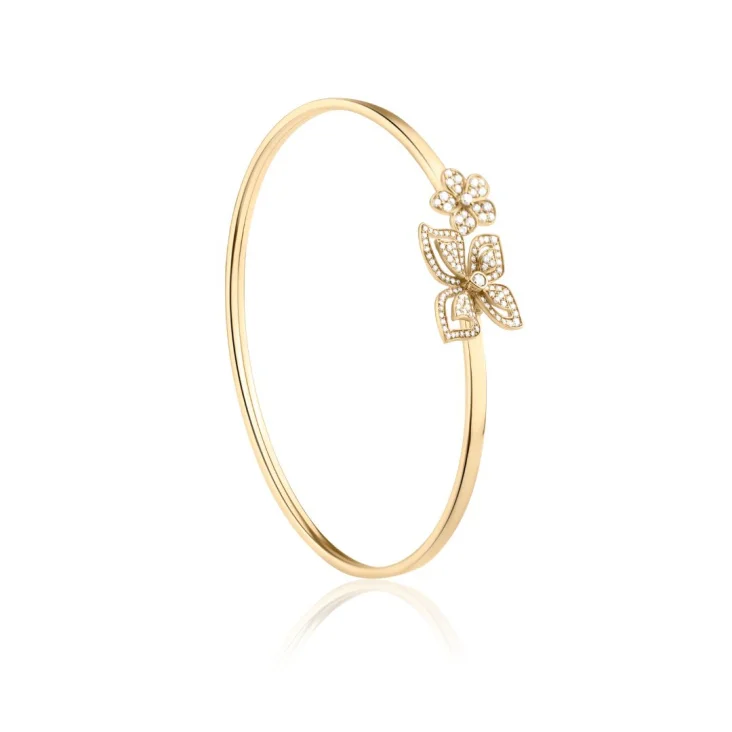 Bracelet Jonc en Or rose 750/1000 & diamants. 2