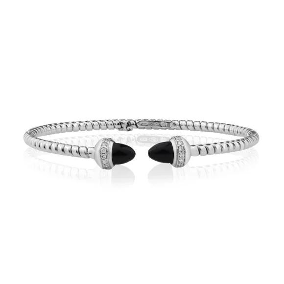 Bracelet Excellence Or gris 750/1000, Diamants & Onyx
