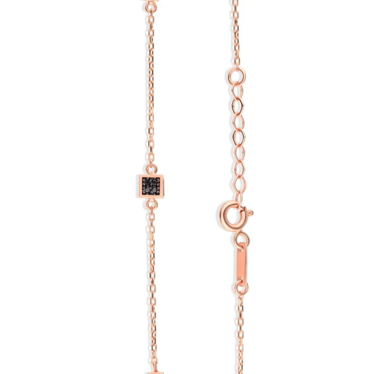 Gourmette cubes Excellence Or rose 750/1000 & Diamants noirs 2