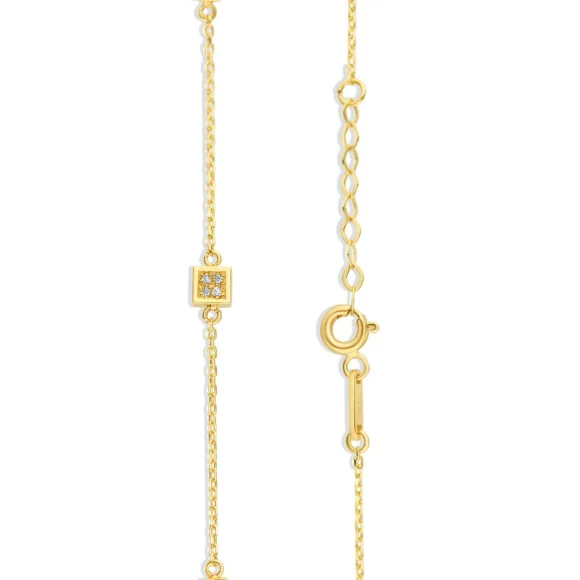 Gourmette cubes Excellence Or jaune 750/1000 & Diamants