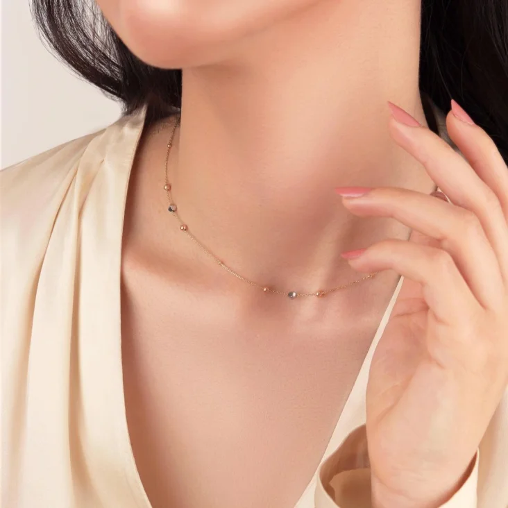 Collier Excellence Or tricolore 750/1000 2