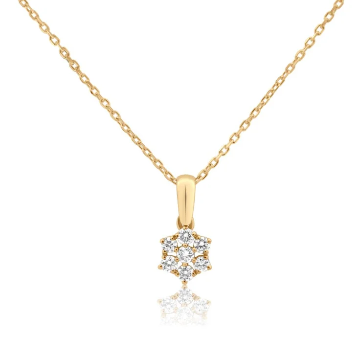 Pendentif marguerite Excellence Or jaune 750/1000 & Diamants