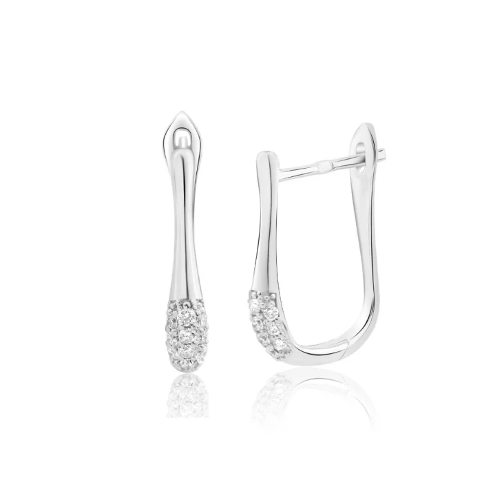 Créoles Excellence Or gris 750/1000 & Diamants