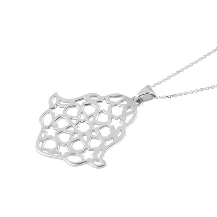 Pendentif Khmissa Excellence Or gris 750/1000 2
