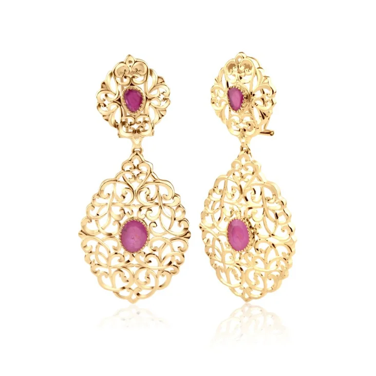 Boucles Excellence Or jaune 18k & RB