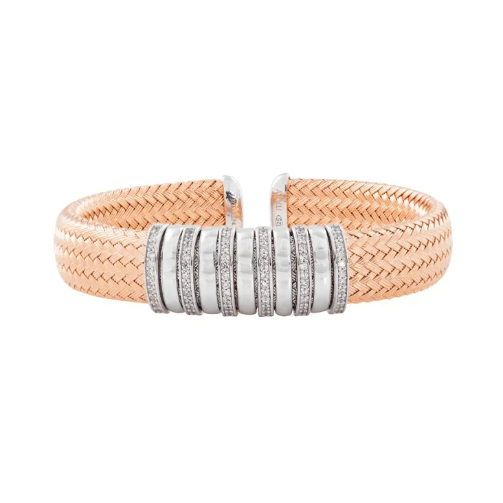 Bracelet Treccia Excellence en argent 925 rhodié en rose...