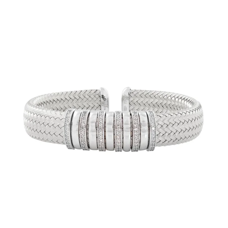 Bracelet Treccia Excellence en argent 925 rhodié en gris...