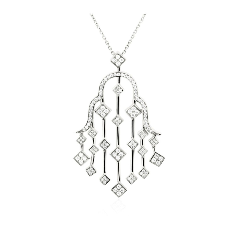 PENDENTIF EXCELLENCE OR GRIS 750/1000 & DIAMANTS