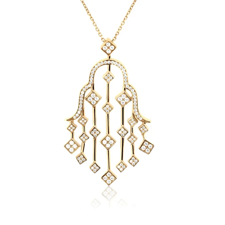 PENDENTIF EXCELLENCE OR JAUNE 750/1000 & DIAMANTS