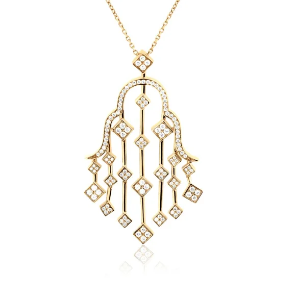 PENDENTIF EXCELLENCE OR JAUNE 750/1000 & DIAMANTS