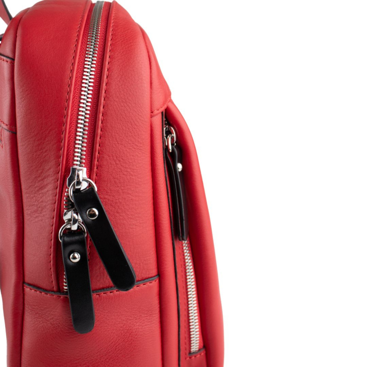 Sac a dos Excellence cuir véritable Italie rouge 2
