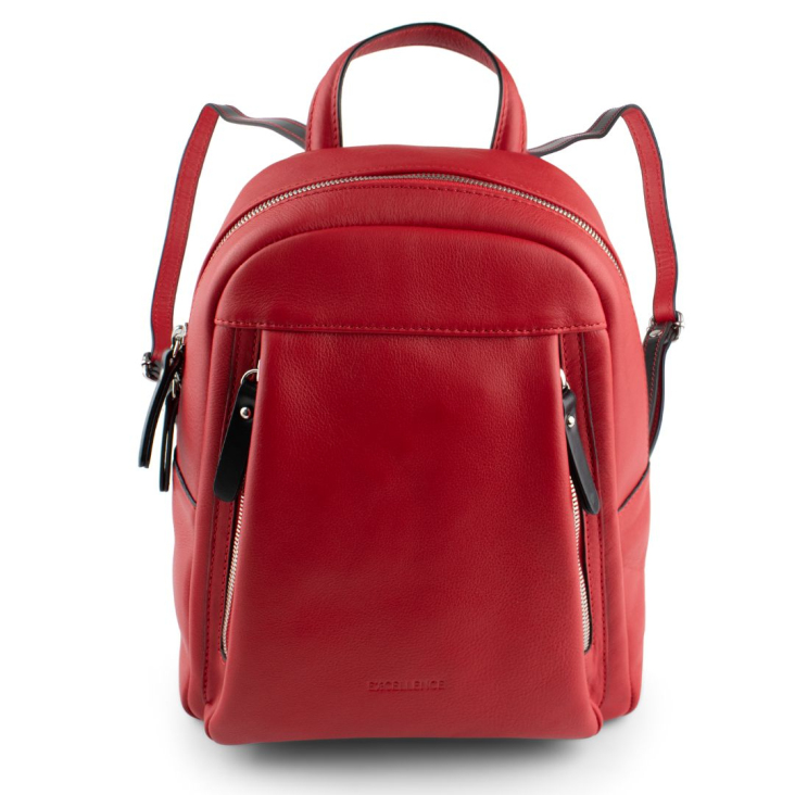Sac a dos Excellence cuir véritable Italie rouge