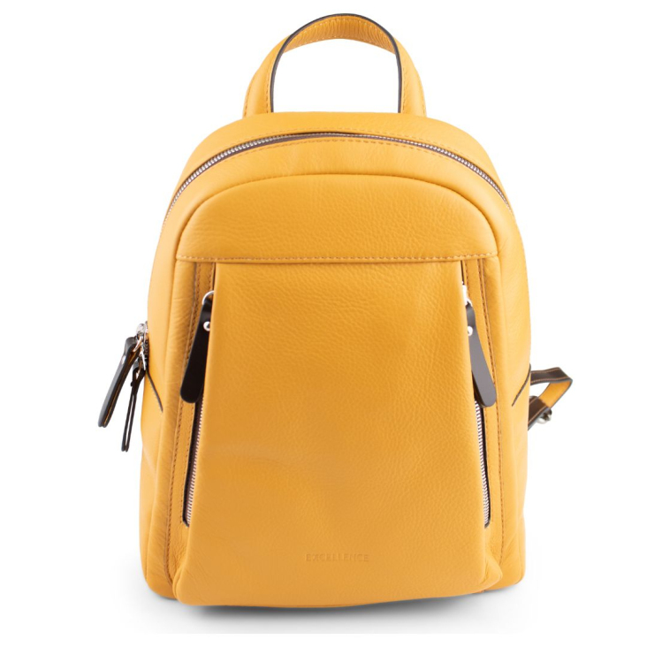 Sac a dos Excellence cuir véritable Italie moutarde