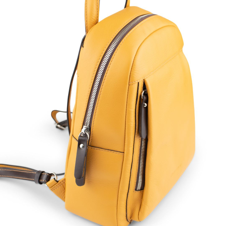 Sac a dos Excellence cuir véritable Italie moutarde 2
