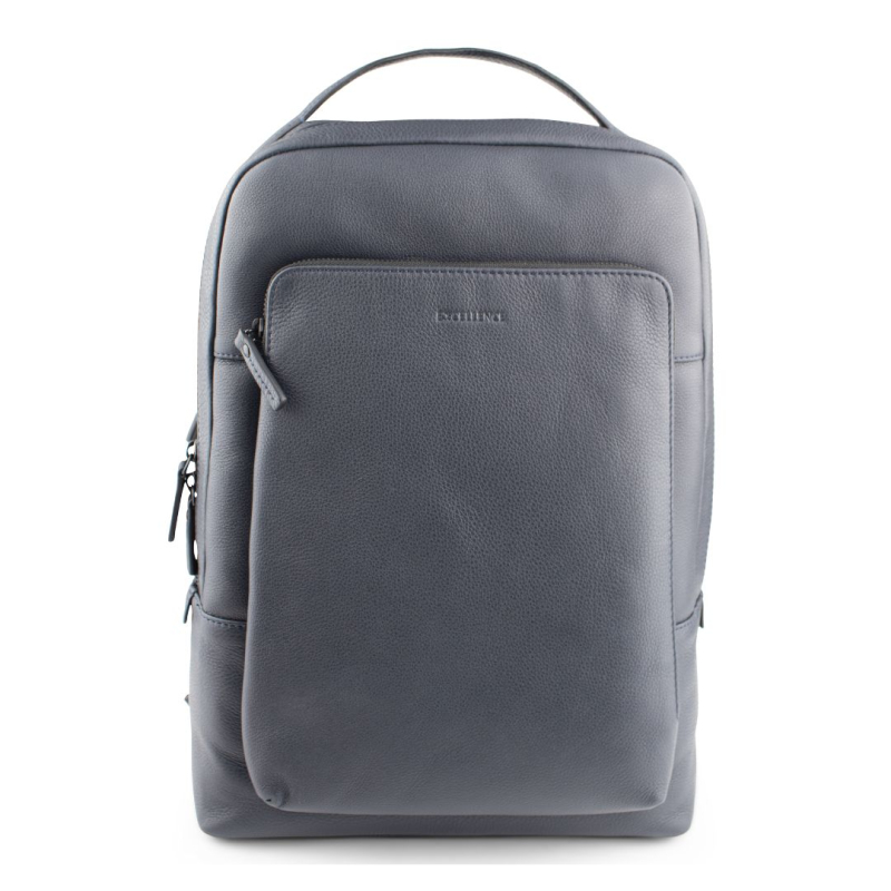 Sac a dos Excellence cuir véritable Italie bleu