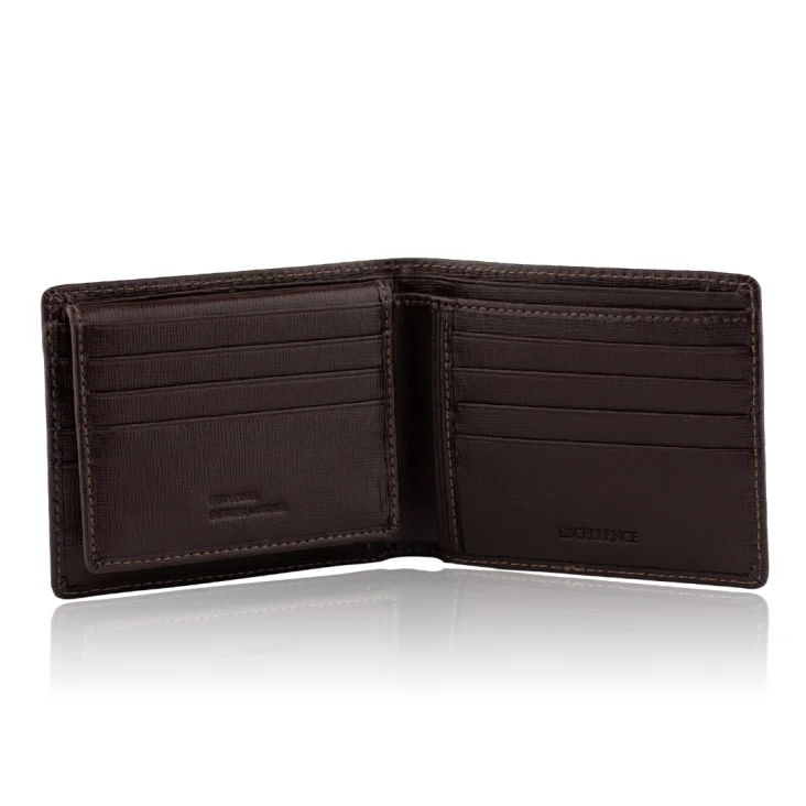 Porte Feuille Excellence Cuir veritable Italie Marron 2