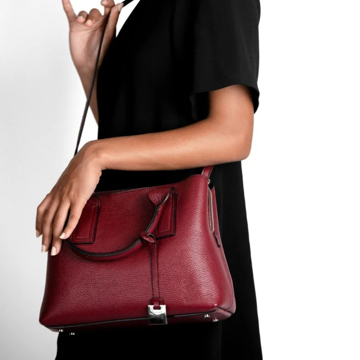 Sac Excellence en Cuir de veau Italien rubis 2