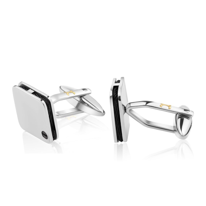 Boutons de manchettes Excellence Acier 316L & Or 18K