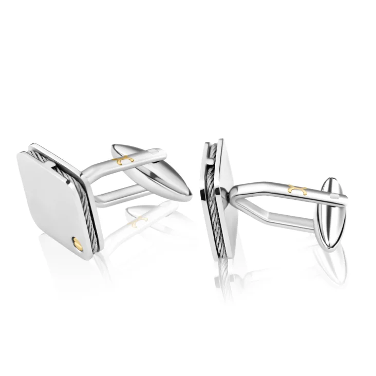 Boutons de manchettes Excellence Acier 316L & Or 18K