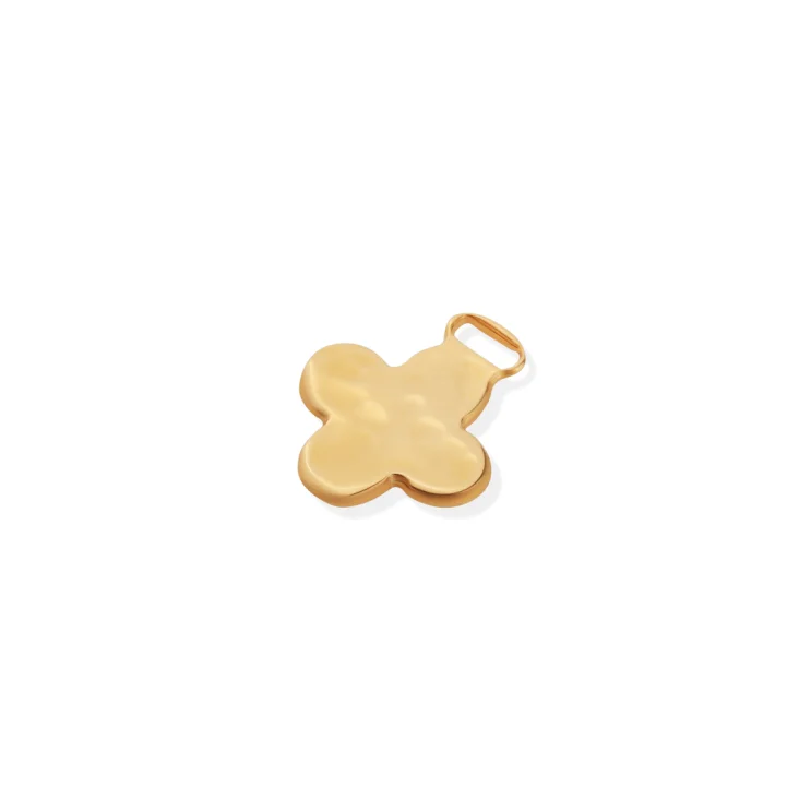 Charm Trèfle martelé Excellence Plaqué Or 18K 3Mic