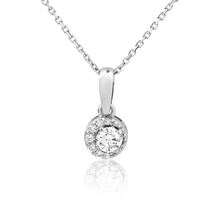 Pendentif marguerite Excellence Or gris 750/1000 & Diamants 2
