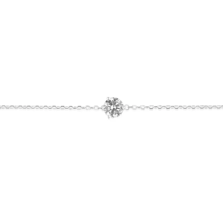 Gourmette solitaire Excellence Argent 925 Rh 2