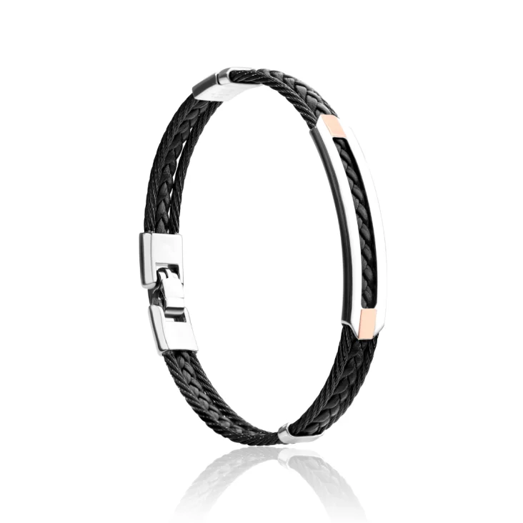 Bracelet rigide Excellence Acier 316L & Or 750/1000 - Medium