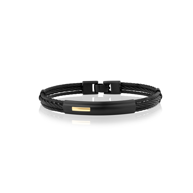 Bracelet rigide Excellence Acier 316L & Or 750/1000 - Medium 2