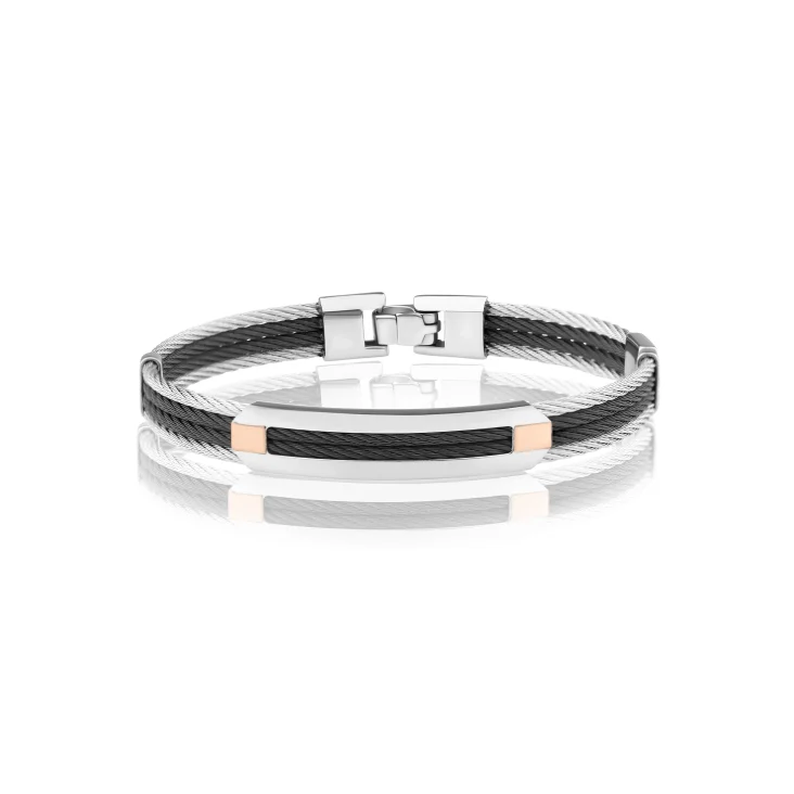 Bracelet rigide Excellence Acier 316L & Or 750/1000 - Small 2