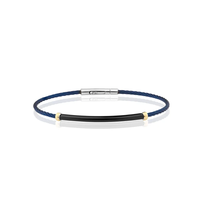 Bracelet rigide Excellence Acier 316L & Or 750/1000 - Medium 2
