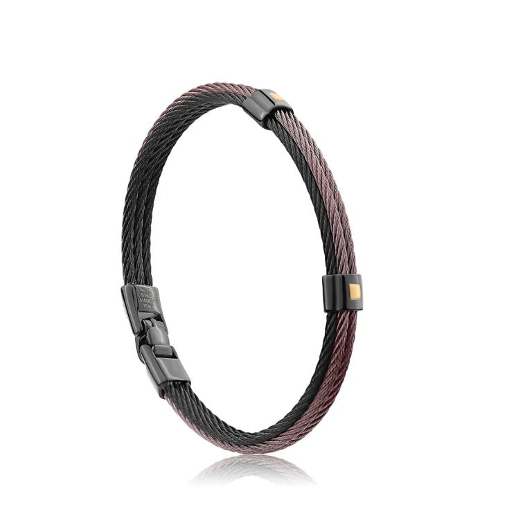 Bracelet rigide Excellence Acier 316L & Or 750/1000 - Medium