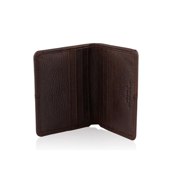 Porte Carte Excellence en Cuir veritable Italie Marron 2